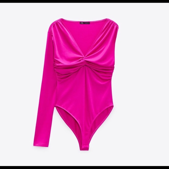 Zara Tops Zara Hot Pink Bodysuit Poshmark